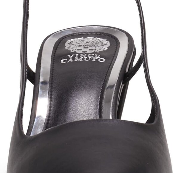 Women's Sindree Pump Black Nappa Leather Block Heel Slingback Size 8 - Picture 2 of 7